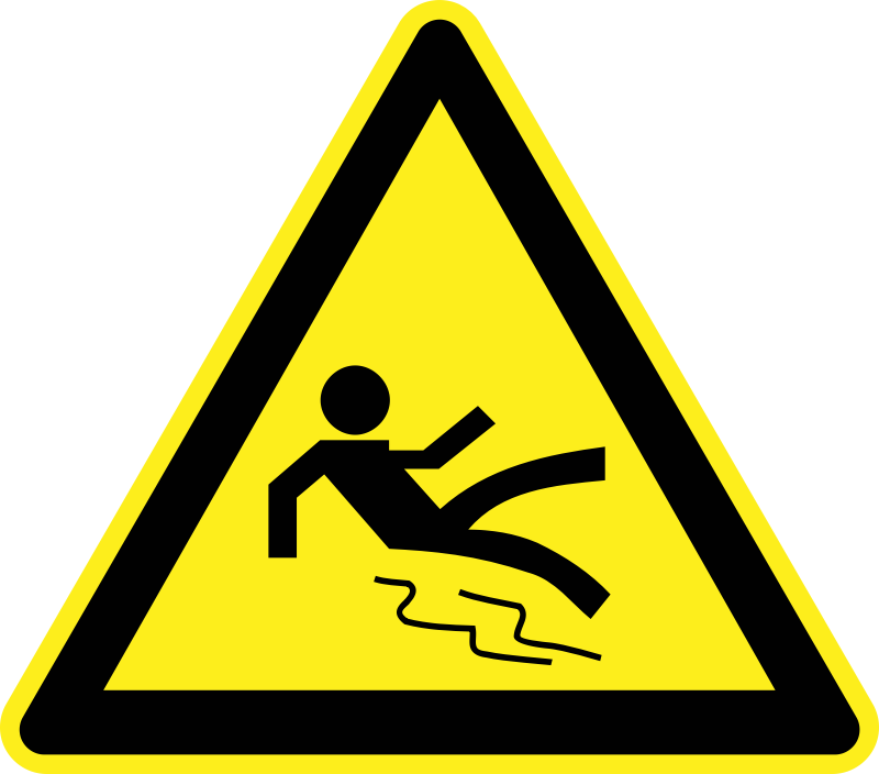 Wet and slippery sign